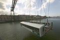 Near Bilbao, the Puente Colgante de Bizcaia, Biscay hanging or transporter bridge, connecting Portugalete on the left bank of the Royalty Free Stock Photo