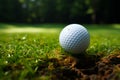 Near the cup, golf ball on green