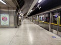 Near empty platform on a London Underground station Royalty Free Stock Photo