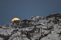 Midwinter moon over Bodo Royalty Free Stock Photo