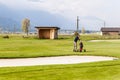 Near a golf sand bunker Royalty Free Stock Photo