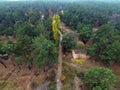 Abandoned and vandalised Soviet military base drone image. Royalty Free Stock Photo