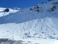 Little snow avalanches in the andes Royalty Free Stock Photo