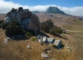 Near Morro Bay, rock outcropping and mountain from the air