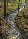 A stream flows at Horseshoe Falls in northern Michigan Royalty Free Stock Photo