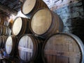 Wine barrels for port Douro Valley winelands Portugal