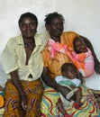 Near Pweto, Katanga, Democratic Republic of Congo: Portrait of women and children posing for the camera