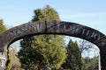 Stone archway at entrance to Masonic Cemetery, Canyonville, Oregon Royalty Free Stock Photo