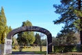 Stone archway at entrance to Masonic Cemetery, Canyonville, Oregon Royalty Free Stock Photo