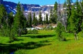 Tam McArthur Rim looms above a high mountain meadow.