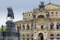 Dresden: Semper Oper and statue of KÃÂ¶nig Johann Royalty Free Stock Photo