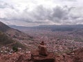 Nearby rock with city view