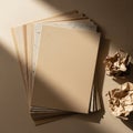 Nearby are two crumpled sheets, creating a contrast in texture Royalty Free Stock Photo