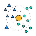 nearest neighbors knn algorithm icon color illustration