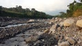 Nearly dried out Guatemalan river