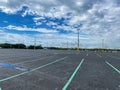 The nearly empty parking lot at SeaWorld in Orlando, Florida