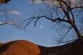 Nearly full moon over a hill near Thermopolis