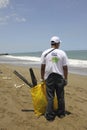 International Coastal cleanup day activity in La Guaira beach, Vargas State Venezuela