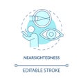 Nearsightedness blue concept icon