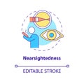 Nearsightedness concept icon