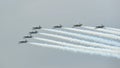 Aerobatics formation by Breitling Jet Team in Singapore Royalty Free Stock Photo