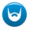 Neat beard icon blue vector