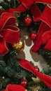 Neat and Elegant Christmas House Interior Decoration in Red and Green