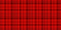 Neat fabric tartan textile, attire vector seamless background. Hotel pattern plaid texture check in red and dark colors