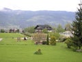 Neat green lawns in Ossiach settlement, Austria