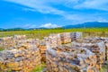 Chopped and Stacked Firewood for sale on Serres field Greece Royalty Free Stock Photo