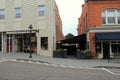 Neat row of business buildings downtown,New Milford,Ct. 2015 Royalty Free Stock Photo