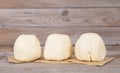A neat row of freshly made buns Royalty Free Stock Photo