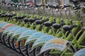 Neat rows of bicycles in SHENZHEN