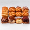 Neat rows of pain au chocolat, impeccably crafted and filled with indulgent chocolate ganache