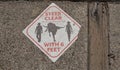 A sign on the sidewalk at the Fort Worth Stockyards in Fort Worth Texas.