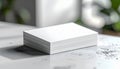 Stack of Blank White Business Cards on a Textured Surface with Soft Lighting Keywords: business cards, blank, white Royalty Free Stock Photo