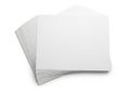 Stack of white paper sheets on a plain white background Royalty Free Stock Photo