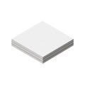Stack of blank white paper sheets in an isometric perspective isolated on white background Royalty Free Stock Photo