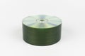 Neat stack of CD or DVD media storage discs Royalty Free Stock Photo