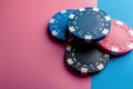 Stack of Poker Chips on Table Royalty Free Stock Photo