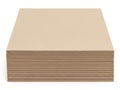A neat stack of light brown cardboard sheets for crafting or packaging Royalty Free Stock Photo