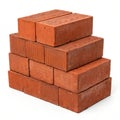 Red brick stack isolated on white Royalty Free Stock Photo