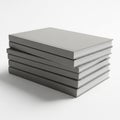 Stack of Six Plain Gray Hardcover Books on a White Background image photo Royalty Free Stock Photo
