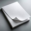 Stack of blank white paper sheets with a curl Royalty Free Stock Photo