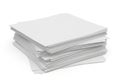 A neat stack of white paper sheets on a plain white background for office use Royalty Free Stock Photo