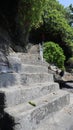 neat stone path. beautiful little street. streets in the middle of parks and gardens. cracked cement roads.