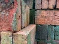 neatly arranged bricks in the yard Royalty Free Stock Photo