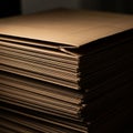 Neatly arranged brown corrugated cardboard sheets with a visi Royalty Free Stock Photo