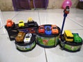 Neatly arranged children& x27;s toys