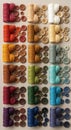 A neatly arranged display with colorful spools of thread and assorted buttons. The Royalty Free Stock Photo